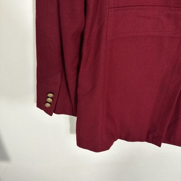 VTG 60s Coat 1960s Double Breasted Coat Blazer Wool Wine Red Gold Button M/L - Picture 4 of 7